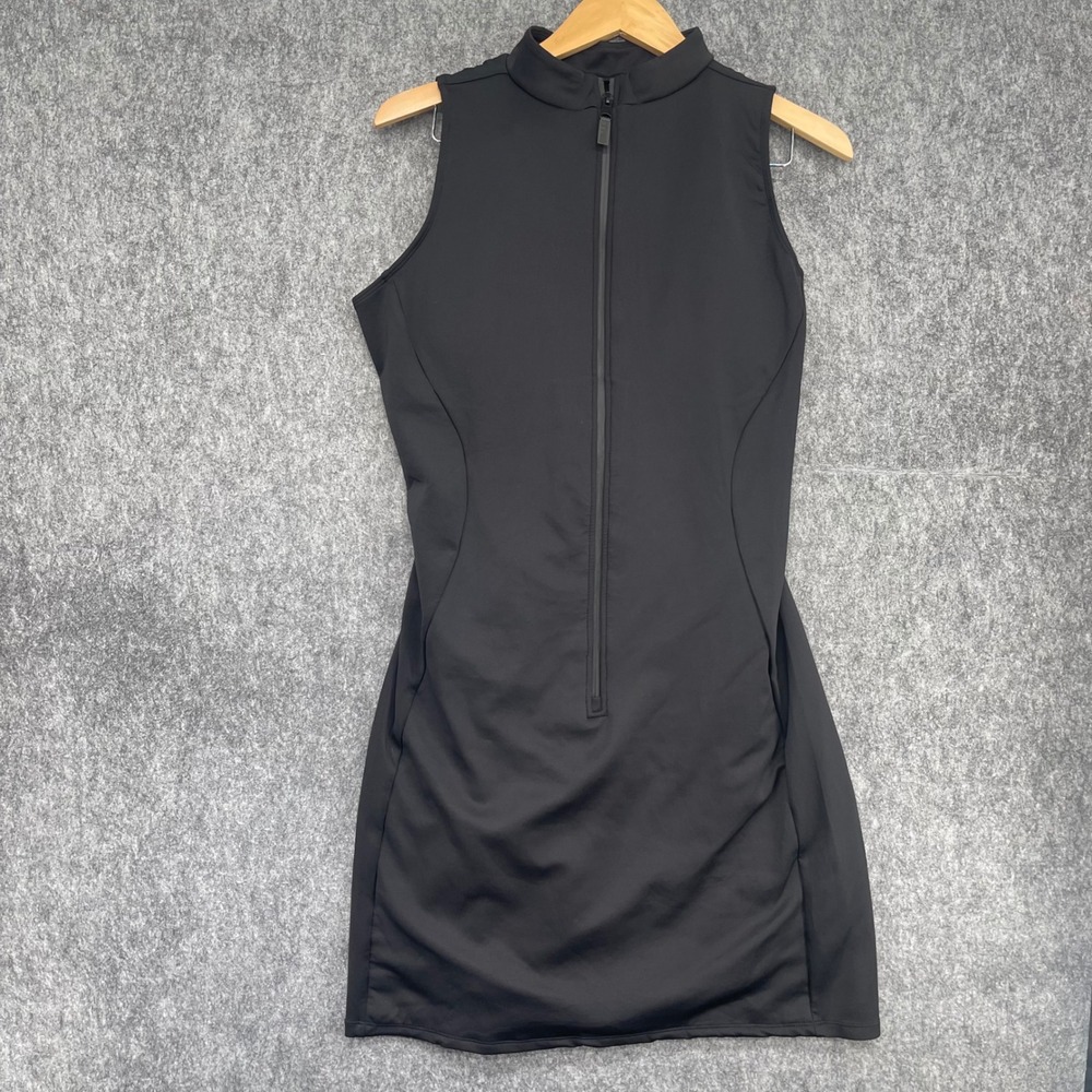 TA3 Dress Women 3X Black Sleeveless Half Zip Lace Up Back Athletic Tennis